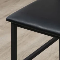 HOMCOM 3 Piece Bar Table And Chair Set, Dining Table And Armless Chairs Set With PU Padded Stools And Steel Frame, Brown -Furniture Haven Shop GUEST feae4ad4 fc16 401b a695 8629585d9eaf