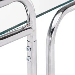 Bedford Chrome Finish Round Edge Bar Cart Silver - Inspire Q -Furniture Haven Shop GUEST fffa4fa6 1618 4f33 8b3b f215df7d7724